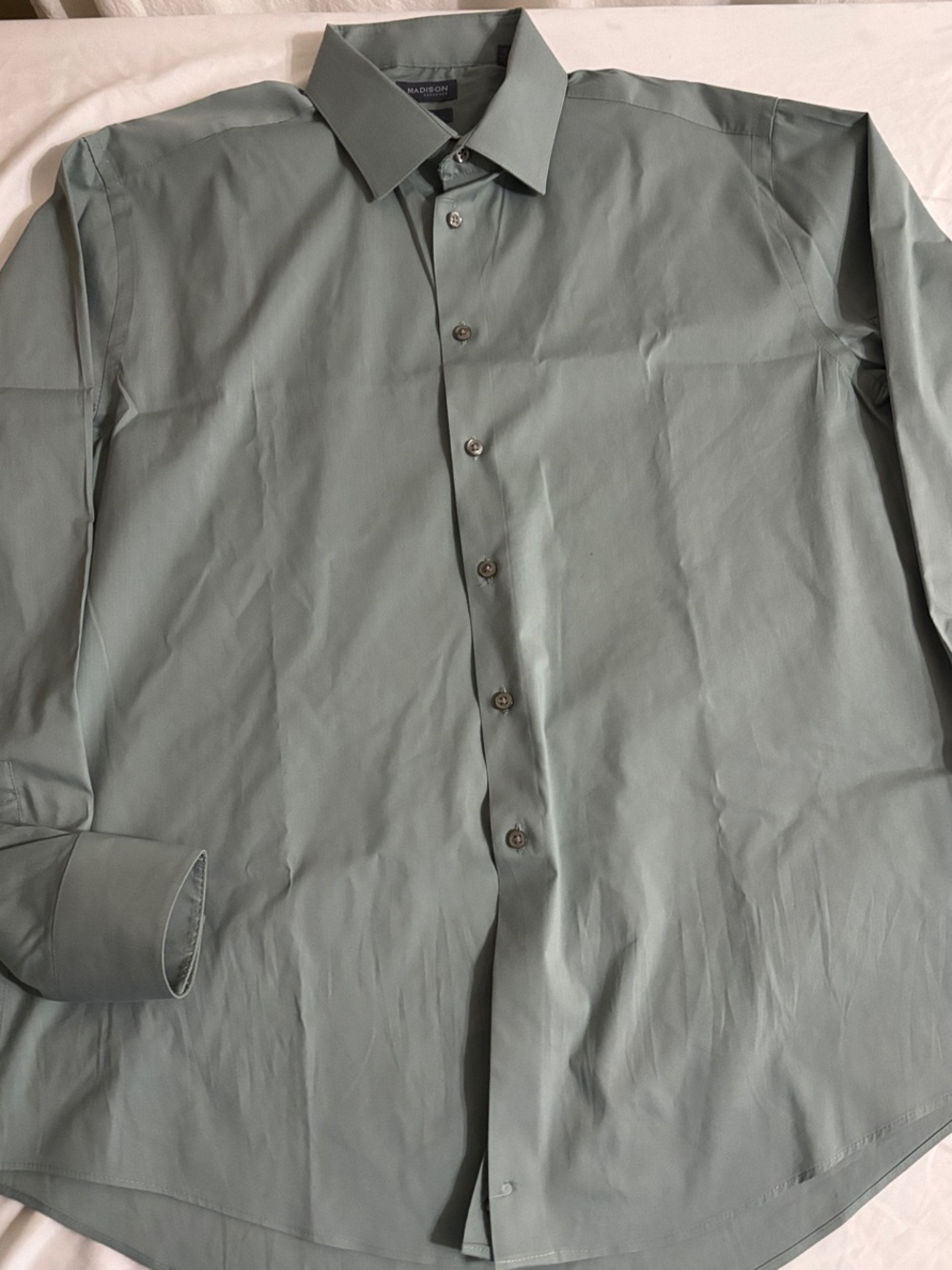 Light Sage Button-Up Dress Shirt